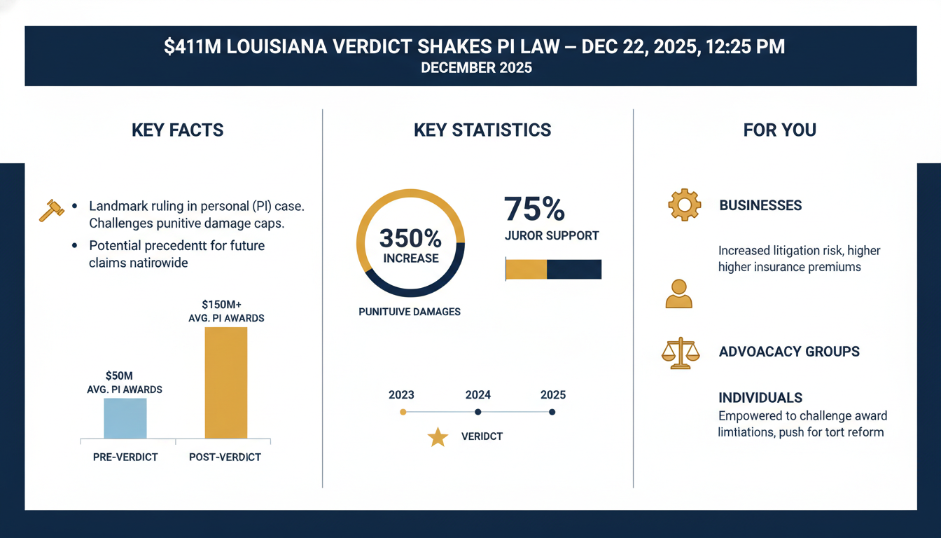 $411M Louisiana Verdict Shakes PI Law — Dec 22, 2025, 12:25 PM - Key Statistics