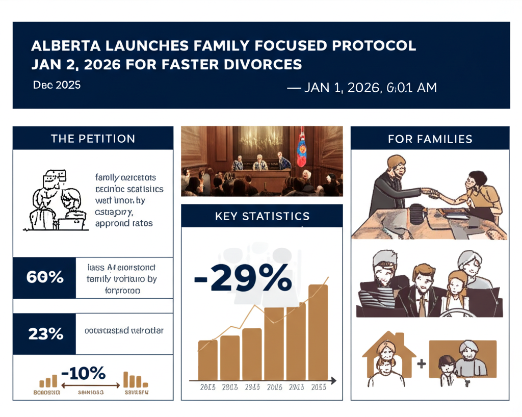 Alberta Lanza el Protocolo Enfocado en la Familia el 2 de Enero de 2026 para Divorcios Más Rápidos - Key Statistics