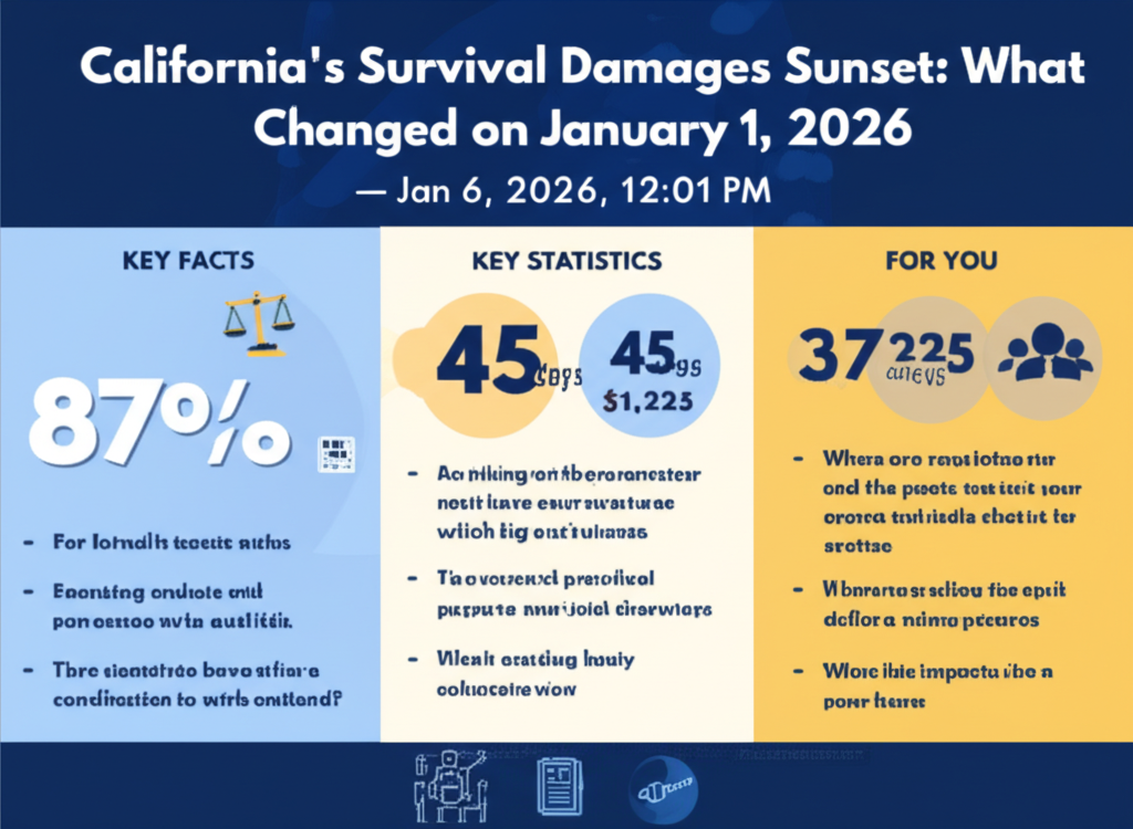 California's Survival Damages Sunset: What Changed on January 1, 2026 — Jan 6, 2026, 12:01 PM - Key Statistics