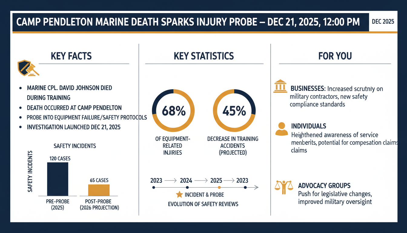 Camp Pendleton Marine Death Sparks Injury Probe — Dec 21, 2025, 12:00 PM - Estadísticas Clave