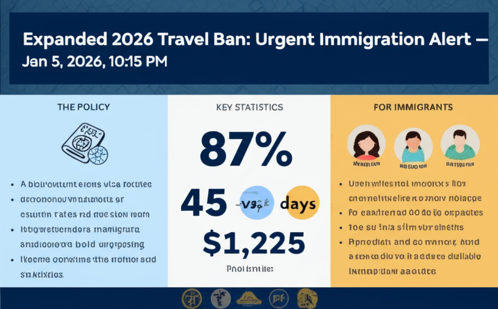 Prohibición Ampliada de Viajes 2026: Alerta Urgente de Inmigración �� 5 de enero de 2026, 10:15 PM - Key Statistics