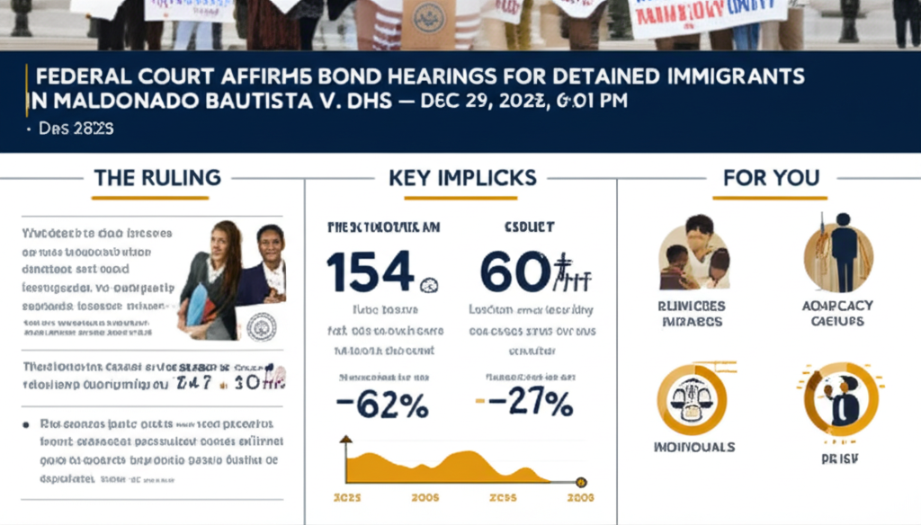 Tribunal Federal Confirma Audiencias de Fianza para Inmigrantes Detenidos en Maldonado Bautista v. DHS — 29 Dic 2025, 6:01 PM - Key Statistics