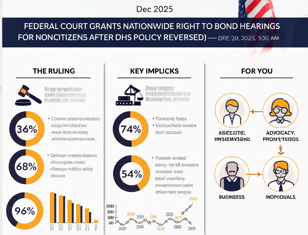 Federal Court Grants Nationwide Right to Bond Hearings for Noncitizens After DHS Policy Reversed (Dec. 2025) — Dec 29, 2025, 3:01 AM - Key Statistics