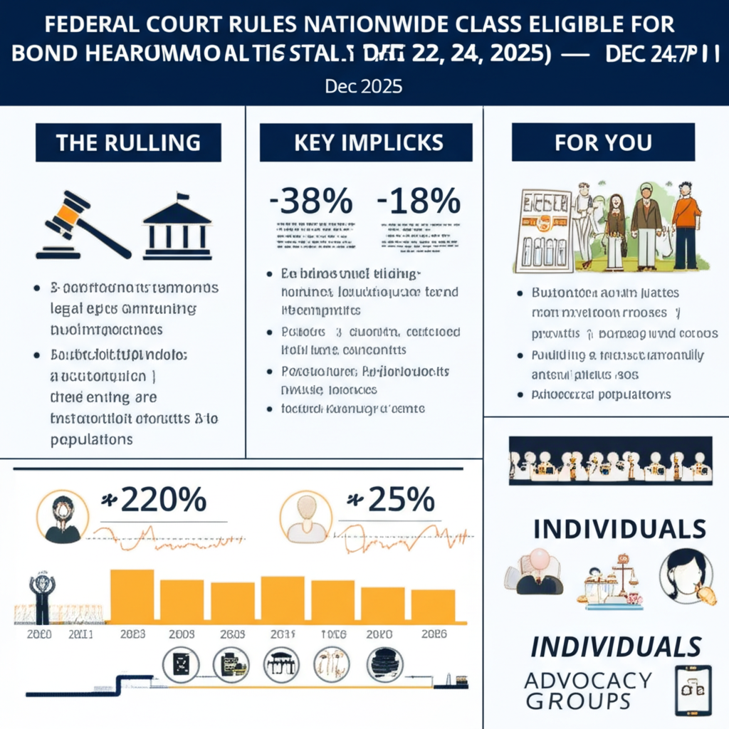 Federal Court Rules Nationwide Class Eligible for Bond Hearings in Maldonado Bautista v. DHS (Dec 22, 2025) — Dec 24, 2025, 7:47 PM - Key Statistics