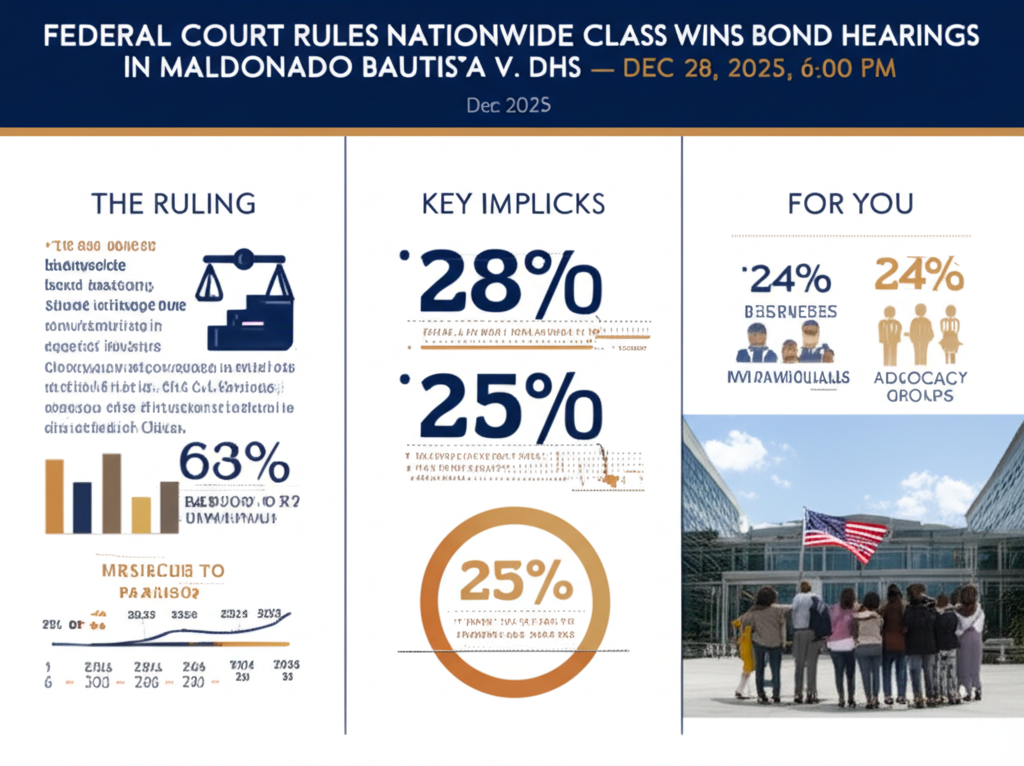 Federal Court Rules Nationwide Class Wins Bond Hearings in Maldonado Bautista v. DHS (Dec 22) — Dec 28, 2025, 6:00 PM - Key Statistics