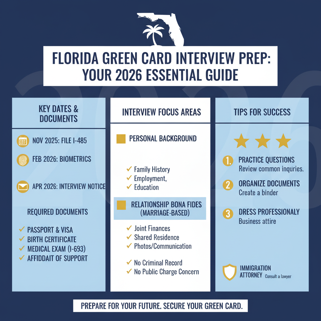 Prepárese para su Entrevista de Green Card en Florida (2026) - Key Statistics