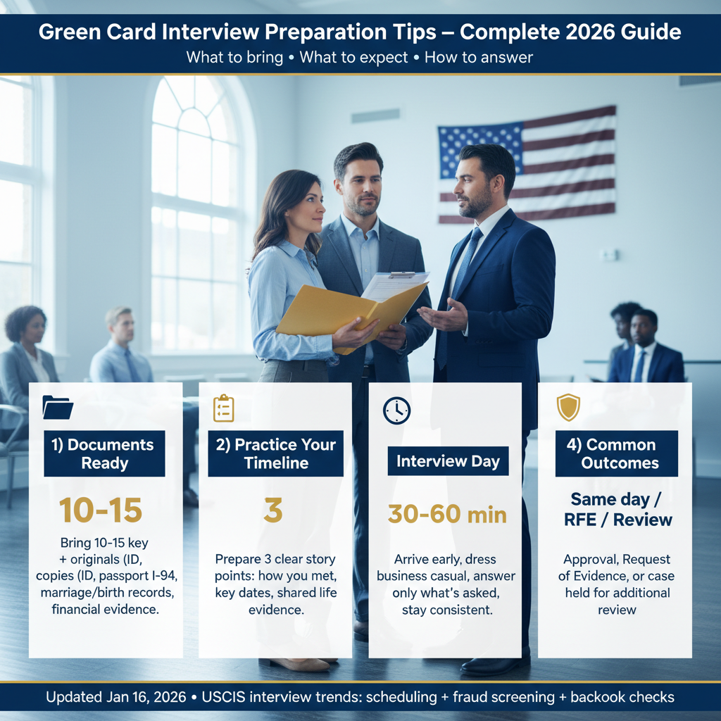 Green Card Interview Preparation Tips: A Complete 2026 Guide — Jan 16, 2026, 9:02 AM - Key Statistics