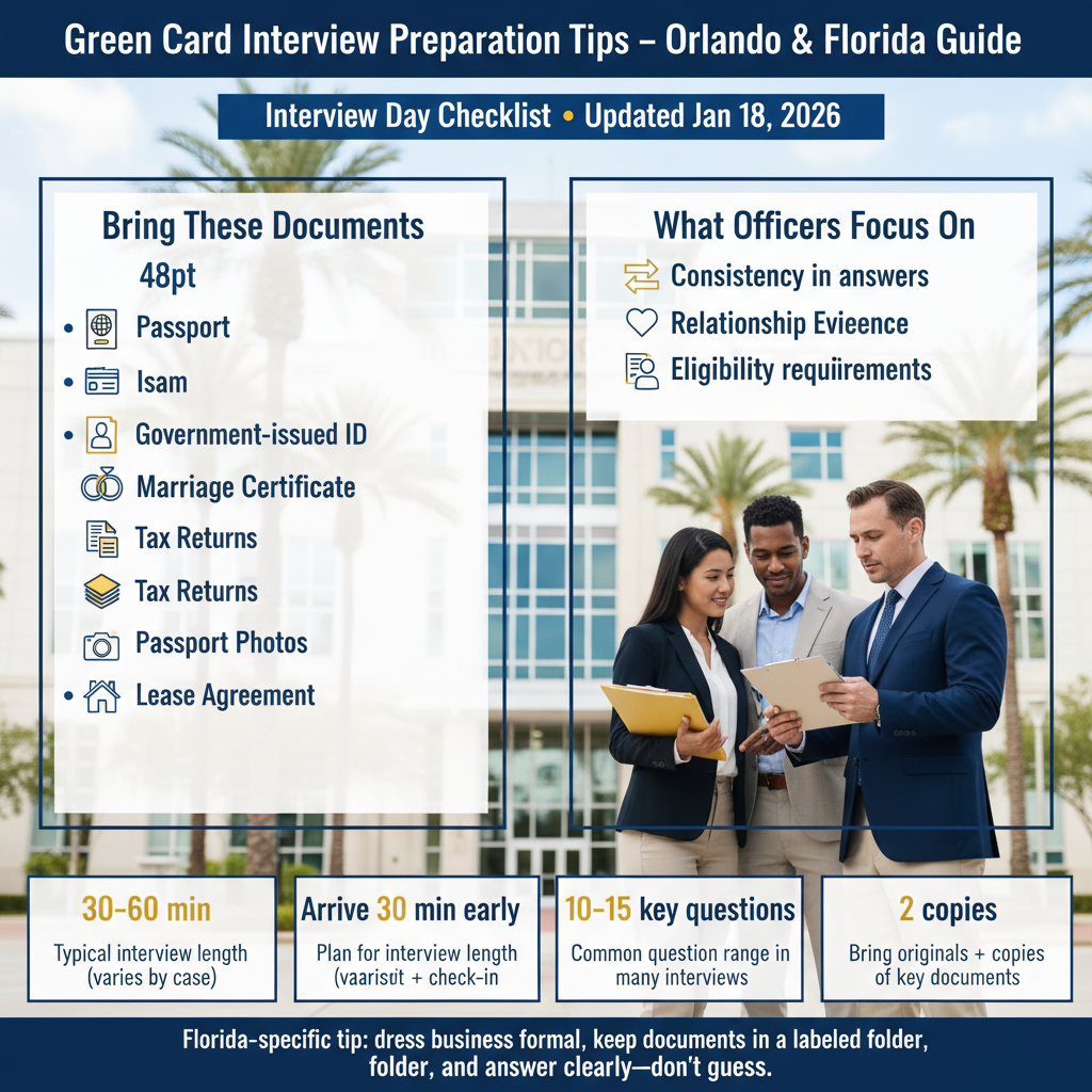 Green Card Interview Preparation Tips (Orlando & Florida Guide) — Jan 18, 2026, 9:02 PM - Key Statistics