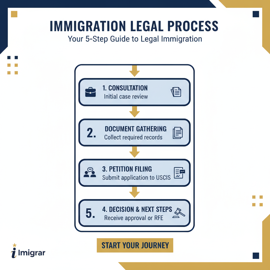 Immigration process infographic