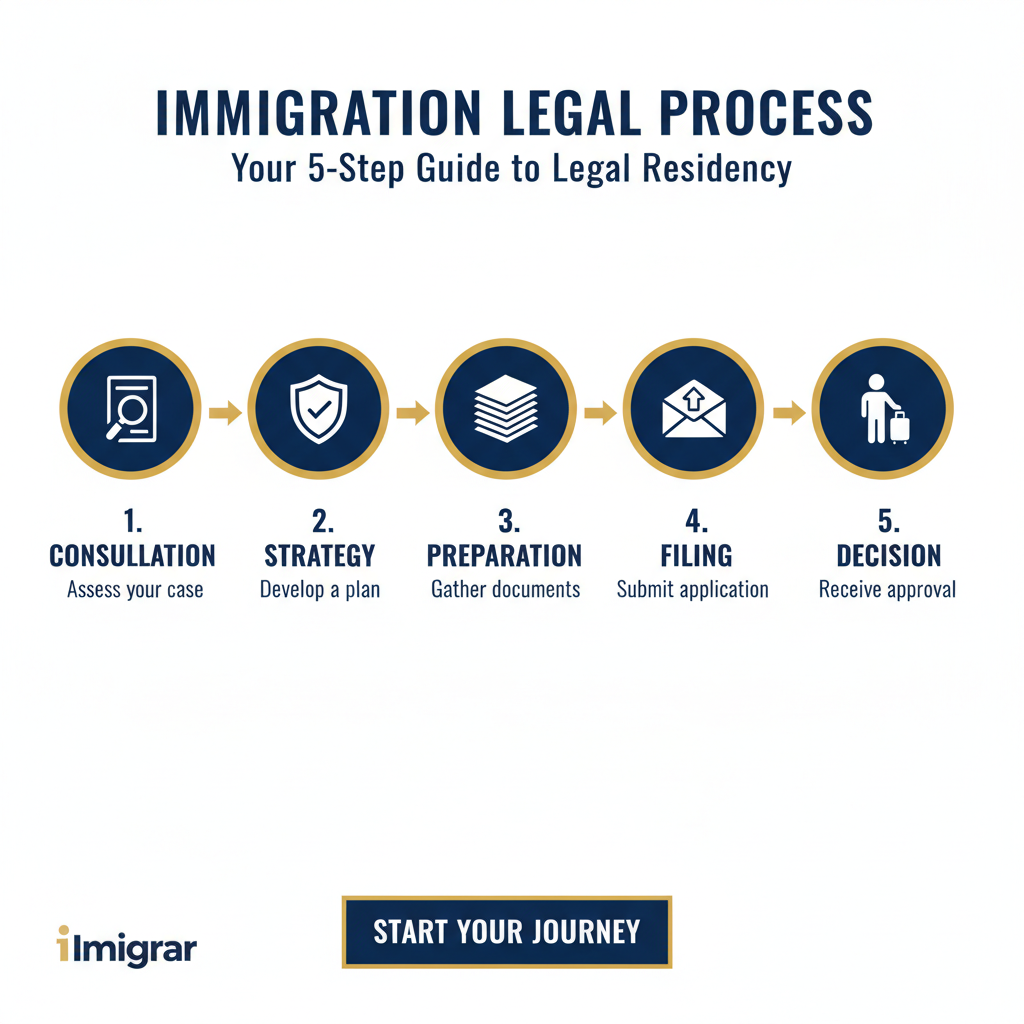 Immigration process infographic