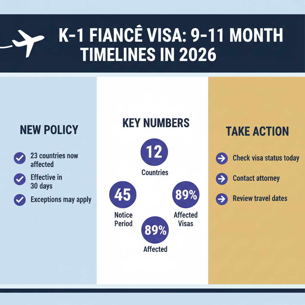 Visa de Prometido K-1: Plazos de 9-11 Meses en 2026 — 7 de Ene, 2026, 9:00 AM - Key Statistics
