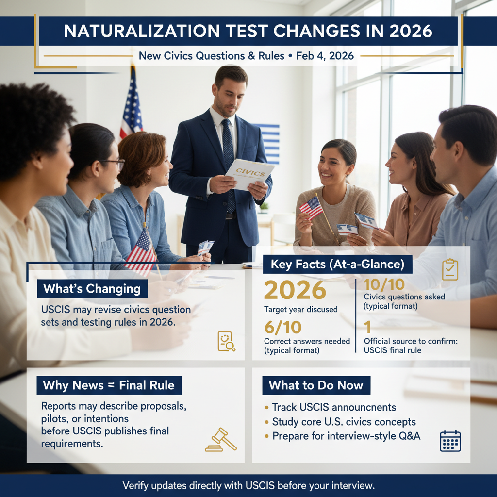 Naturalization Test Changes in 2026: New Civics Questions & Rules — Feb 4, 2026, 12:05 AM - Key Statistics
