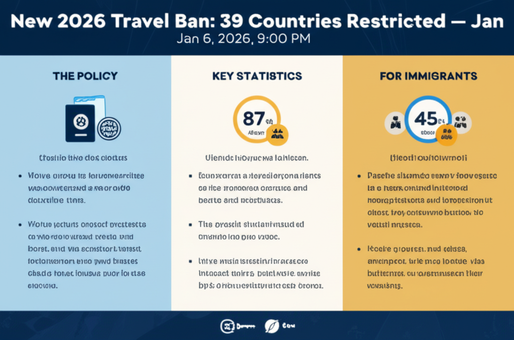 Nueva Prohibición de Viajes 2026: 39 Países Restringidos — 6 de enero de 2026, 9:00 PM - Key Statistics