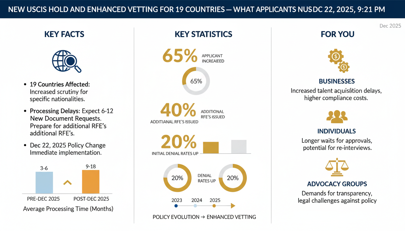 New USCIS Hold and Enhanced Vetting for 19 Countries — What Applicants Must Do Now — Dec 22, 2025, 9:21 PM - Key Statistics