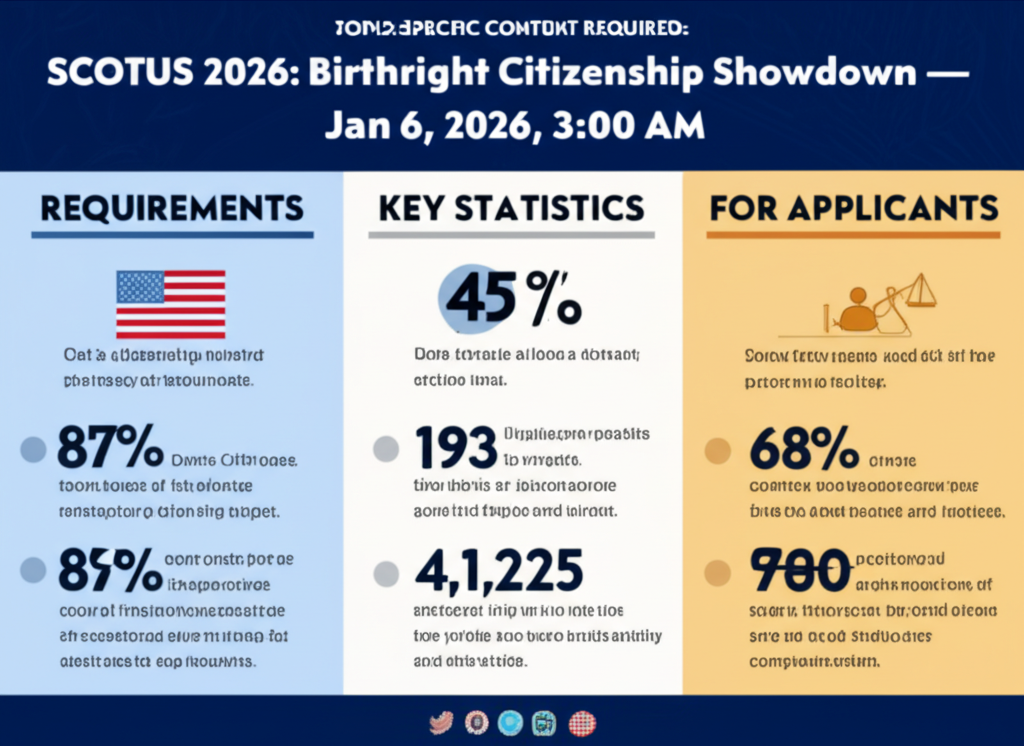 SCOTUS 2026: Enfrentamiento sobre la Ciudadanía por Nacimiento — 6 de enero de 2026, 3:00 AM - Key Statistics