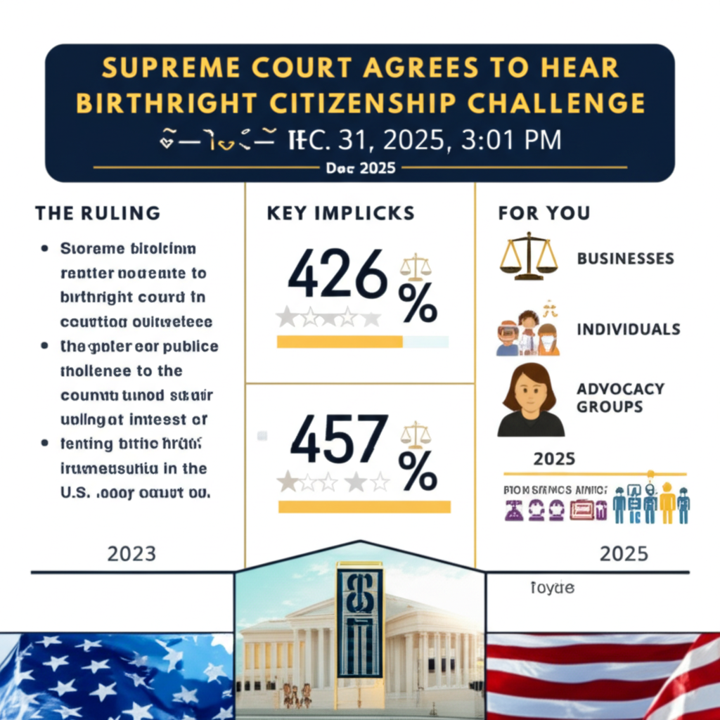 Supreme Court Agrees to Hear Birthright Citizenship Challenge on Dec 5, 2025 — Dec 31, 2025, 3:01 PM - Key Statistics
