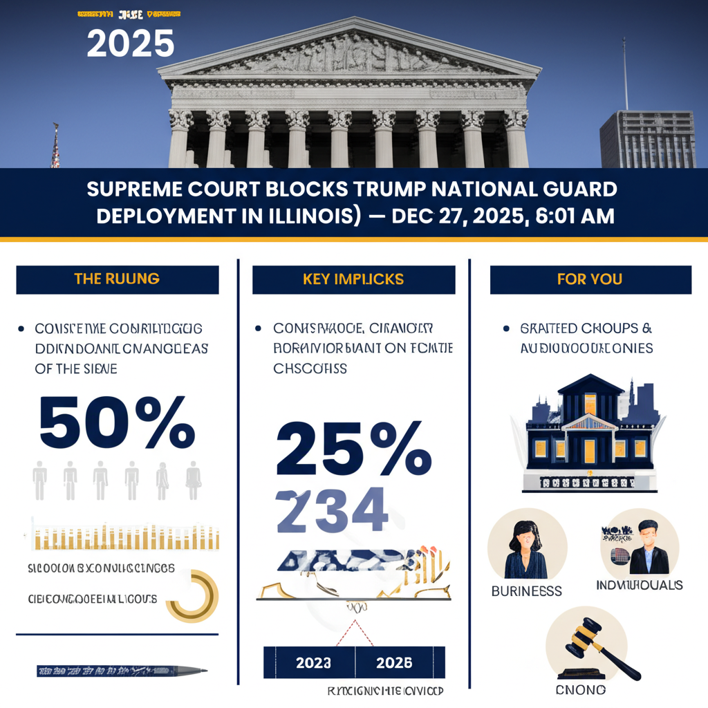 Supreme Court Blocks Trump National Guard Deployment in Illinois (12/23/25) — Dec 27, 2025, 6:01 AM - Key Statistics