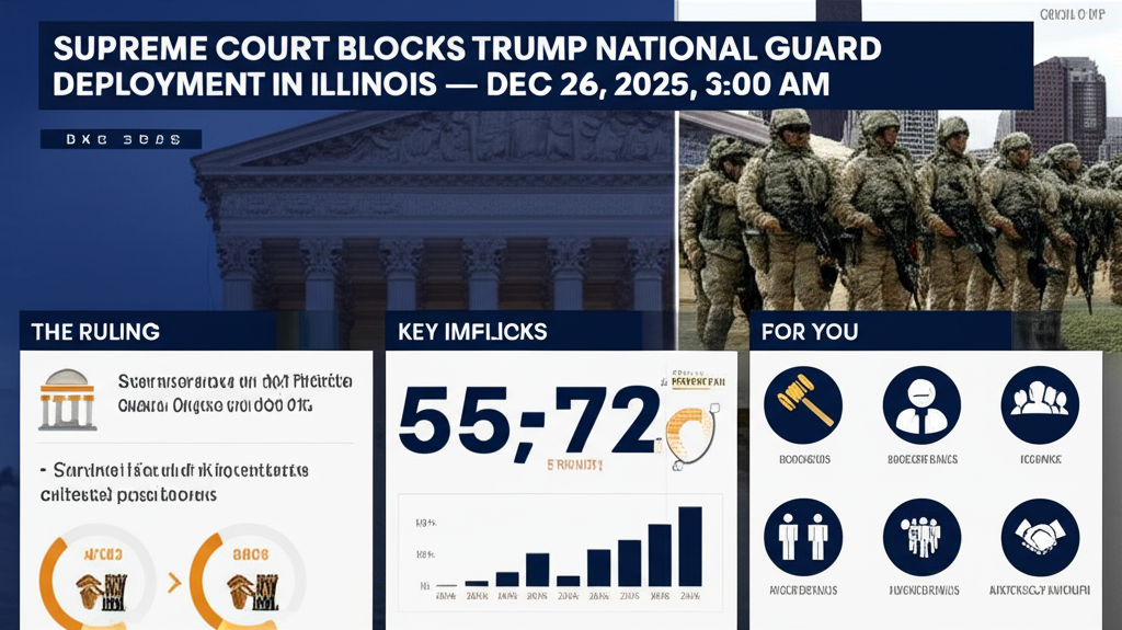 Supreme Court Blocks Trump National Guard Deployment in Illinois (Dec 24) — Dec 26, 2025, 3:00 AM - Key Statistics