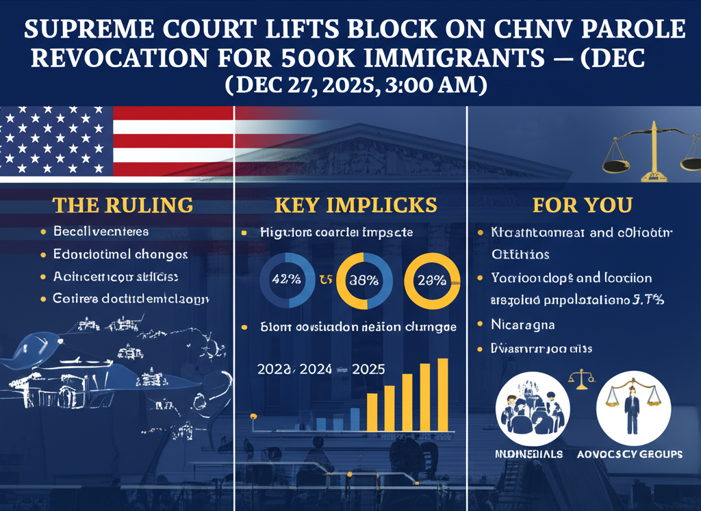 Supreme Court Lifts Block on CHNV Parole Revocation for 500K Immigrants (Dec 2025) — Dec 27, 2025, 3:00 AM - Key Statistics