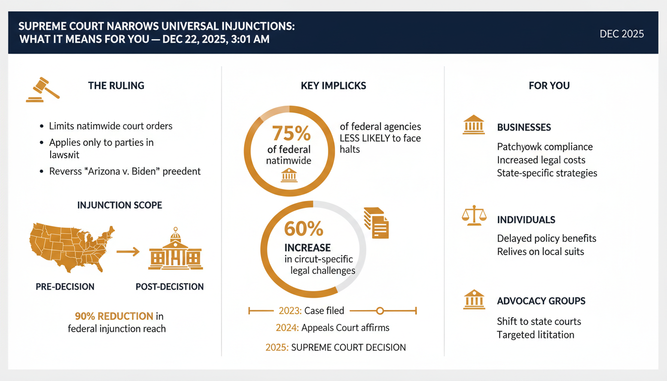 Supreme Court Narrows Universal Injunctions: What It Means for You — Dec 22, 2025, 3:01 AM - Key Statistics