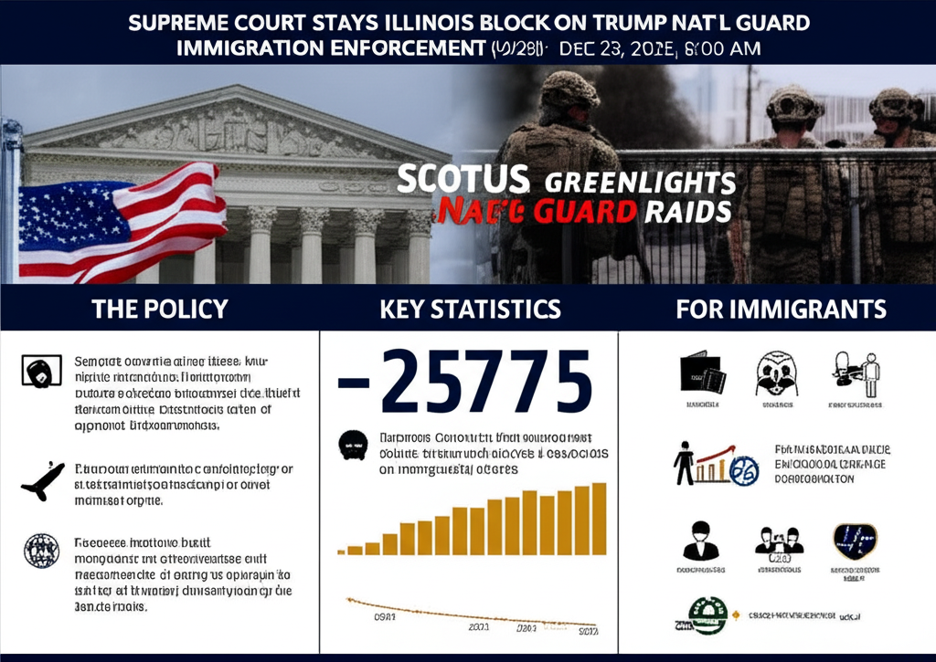 Supreme Court Stays Illinois Block on Trump Nat'l Guard Immigration Enforcement (12/23/25) — Dec 25, 2025, 6:00 AM - Key Statistics
