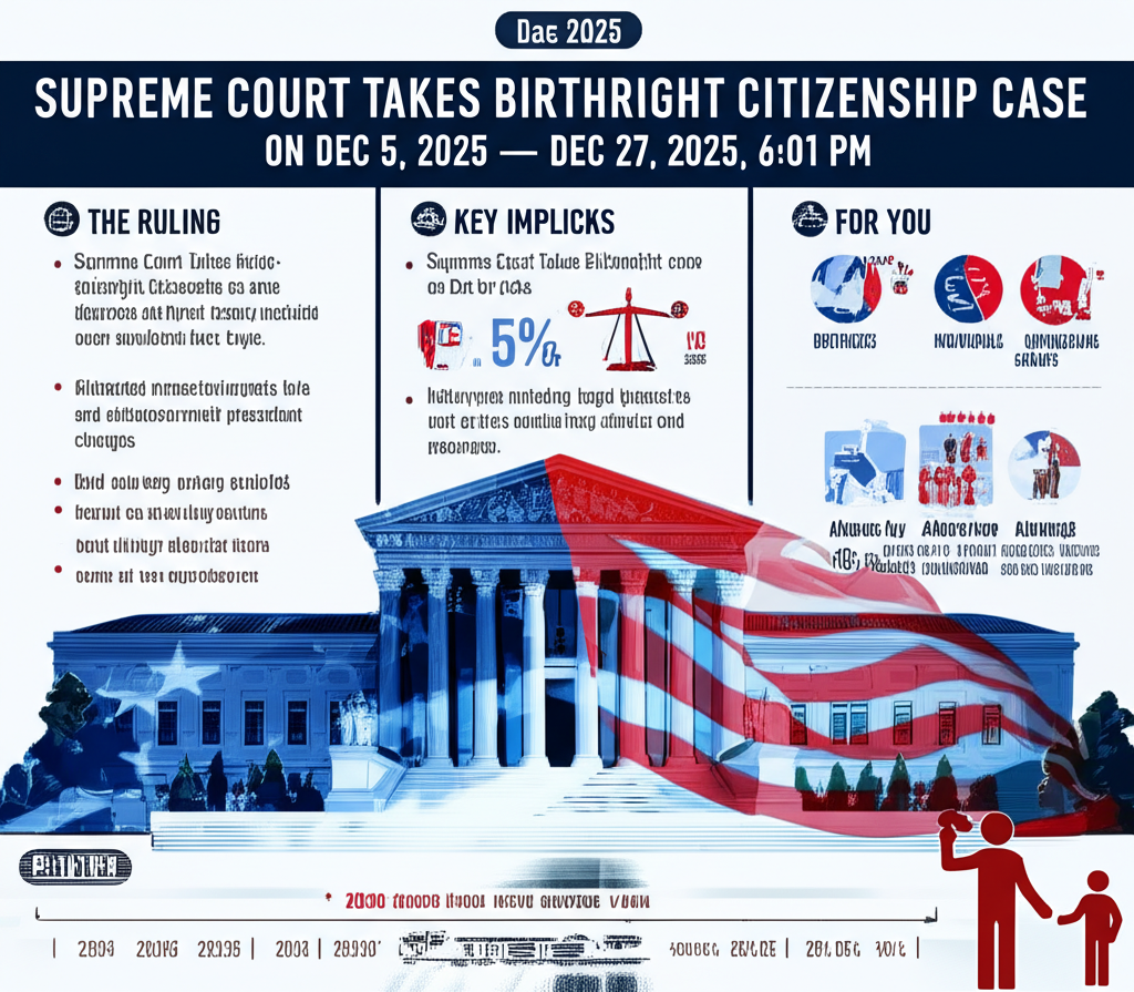 Supreme Court Takes Birthright Citizenship Case on Dec 5, 2025 — Dec 27, 2025, 6:01 PM - Key Statistics