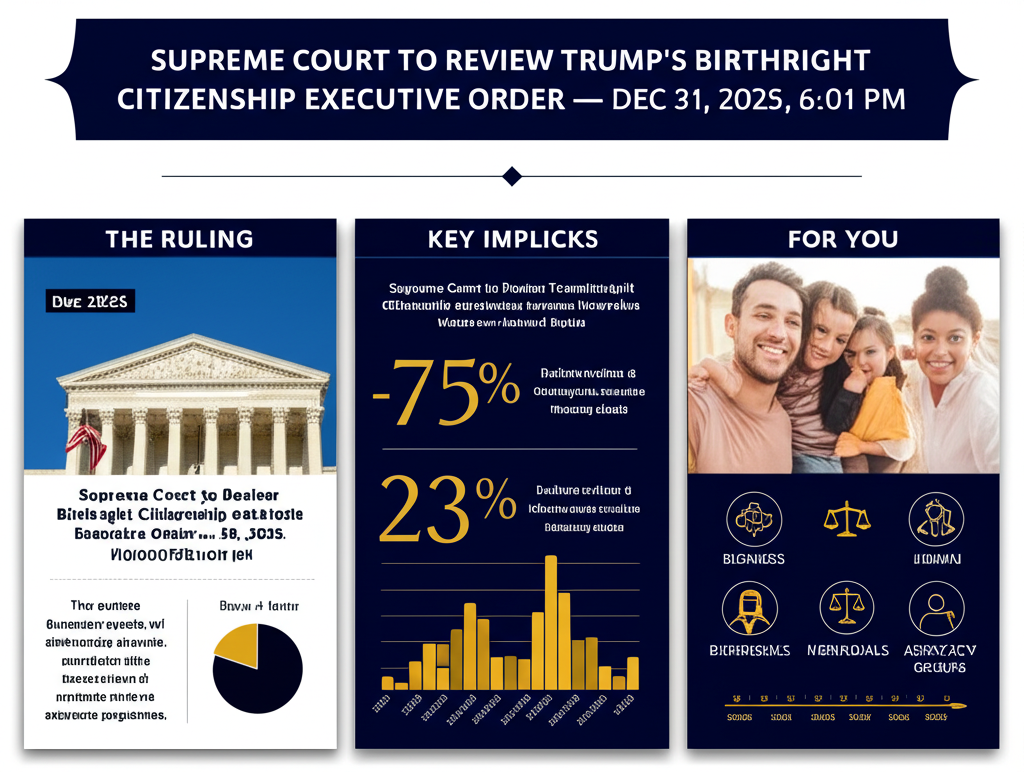 Supreme Court to Review Trump's Birthright Citizenship Executive Order — Dec 31, 2025, 6:01 PM - Key Statistics