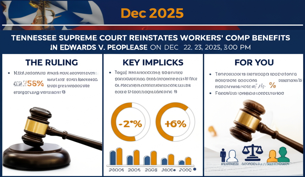 Corte Suprema de Tennessee Reinstaura Beneficios de Compensación Laboral en Edwards v. Peoplease el 22 de diciembre de 2025 — 23 de diciembre de 2025, 3:00 PM - Key Statistics