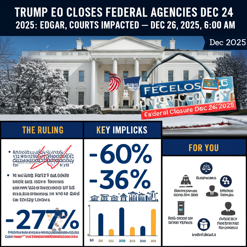 Orden Ejecutiva de Trump cierra agencias federales el 24 y 26 de diciembre de 2025: EDGAR y tribunales afectados — 26 de diciembre de 2025, 6:00 AM - Key Statistics