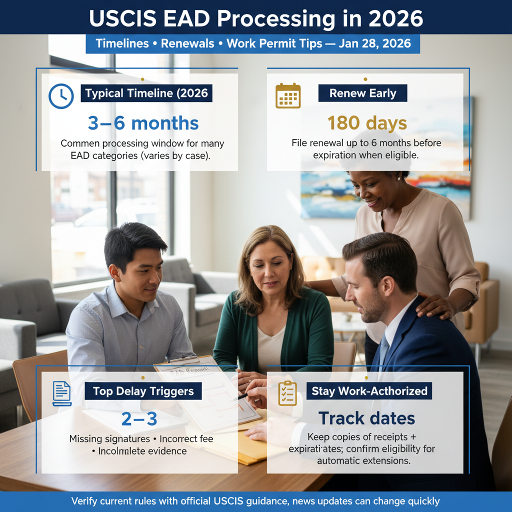 EAD en 2026: Tiempos de USCIS, Renovaciones y Consejos Clave - Key Statistics