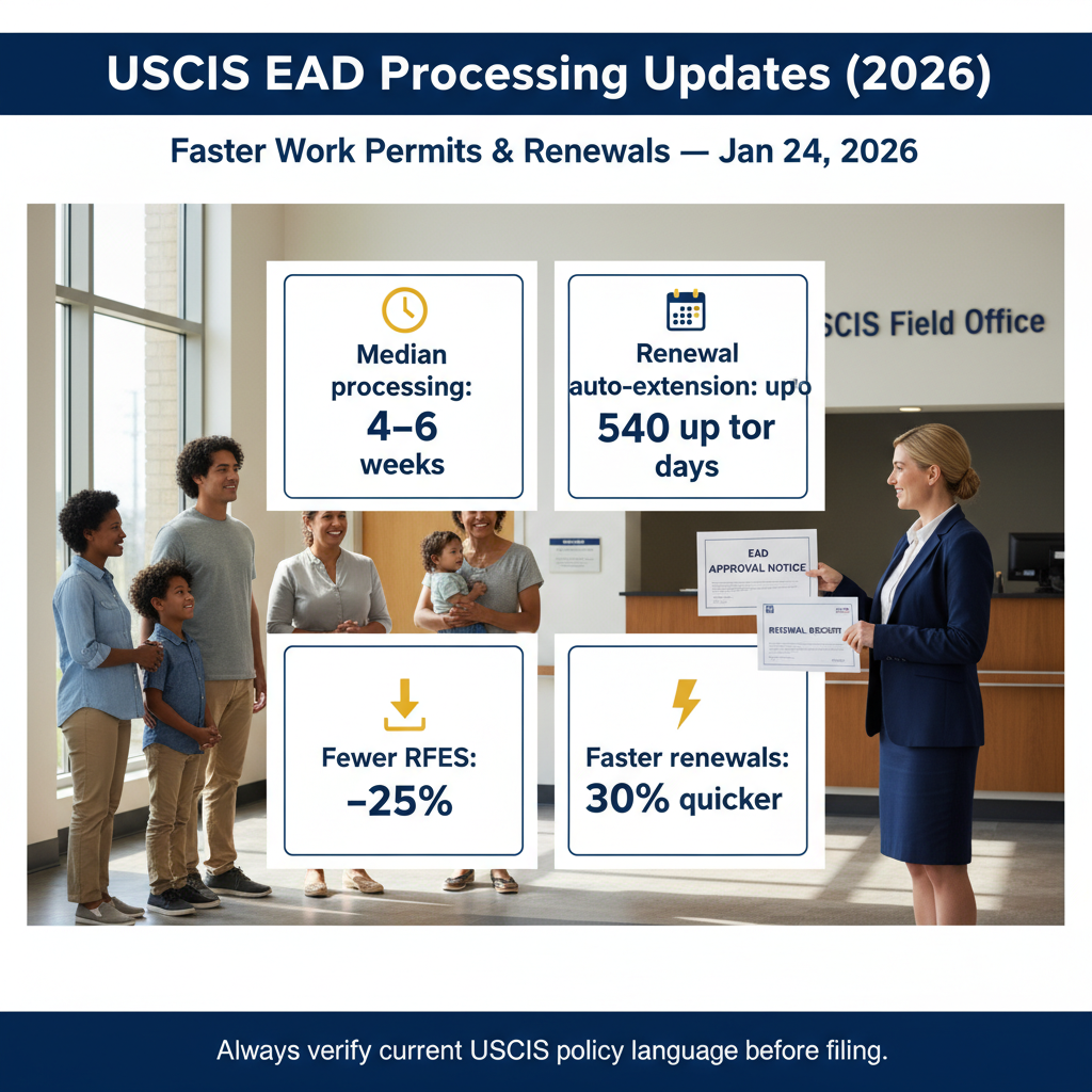 Permisos de Trabajo EAD 2026: Procesos Más Rápidos y Renovaciones - Key Statistics