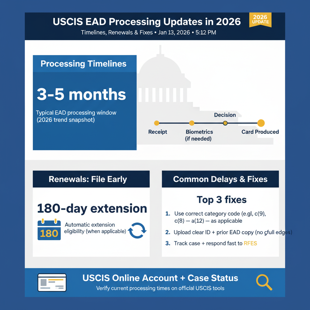 EAD 2026: Tiempos de USCIS, Renovaciones y Cómo Evitar Retrasos - Key Statistics