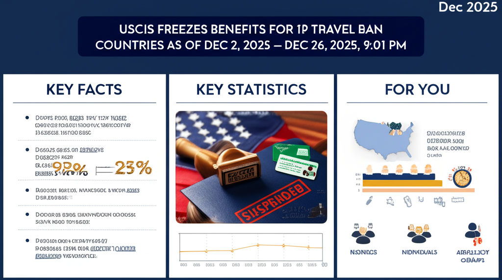USCIS Freezes Benefits for 19 Travel Ban Countries as of Dec 2, 2025 — Dec 26, 2025, 9:01 PM - Key Statistics