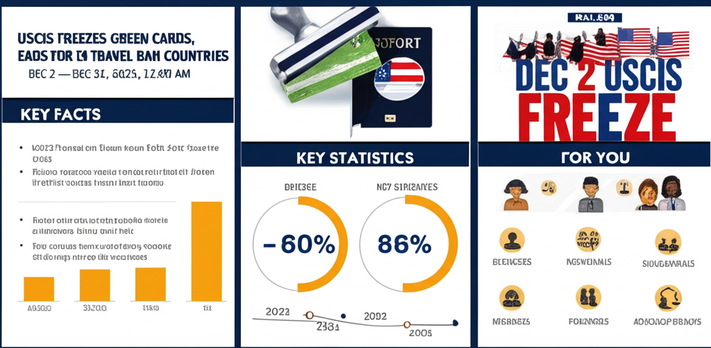 USCIS Freezes Green Cards, EADs for 19 Travel Ban Countries Dec 2 — Dec 31, 2025, 12:00 AM - Key Statistics