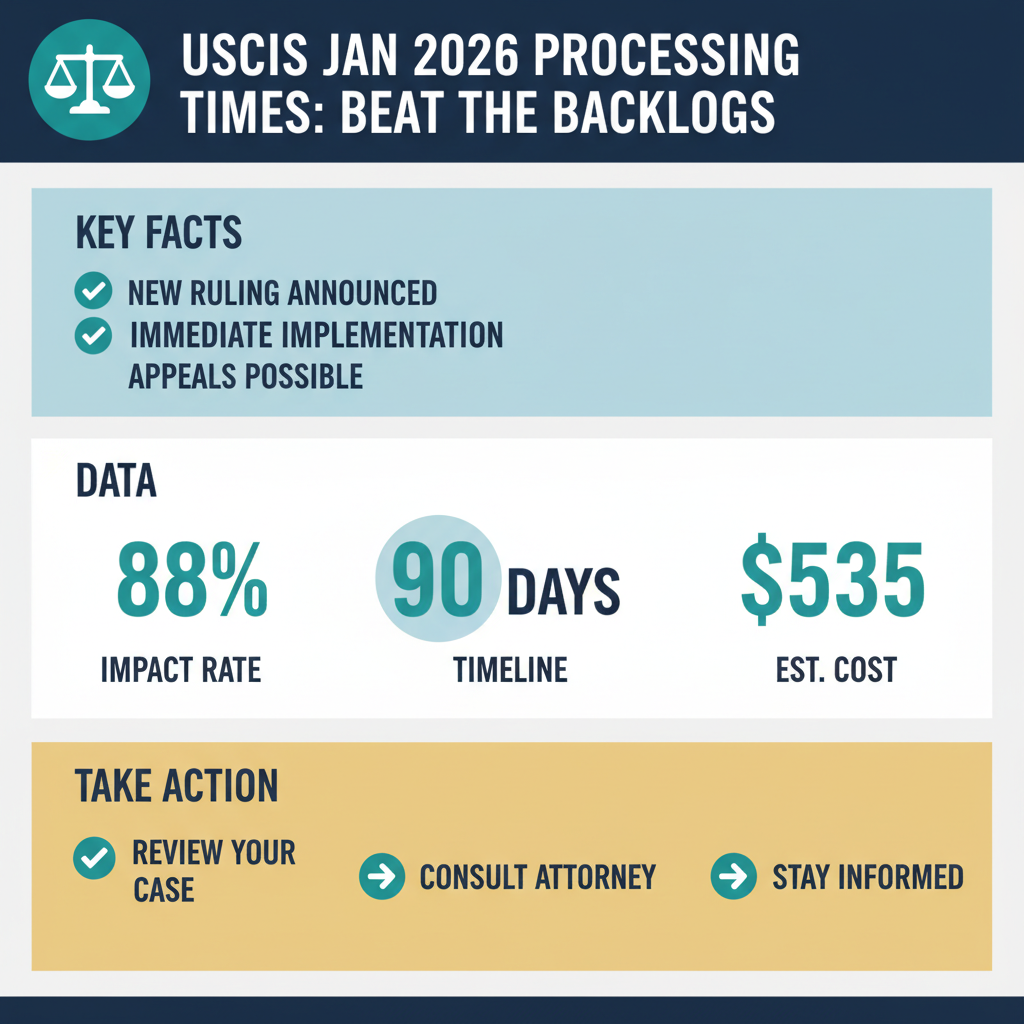 Tiempos de Procesamiento de USCIS en Enero de 2026: Vence los Congestionamientos — 6 de enero de 2026, 11:18 PM - Key Statistics