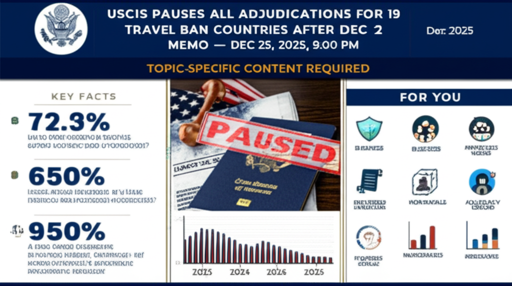 USCIS Pauses All Adjudications for 19 Travel Ban Countries After Dec 2 Memo — Dec 25, 2025, 9:00 PM - Key Statistics