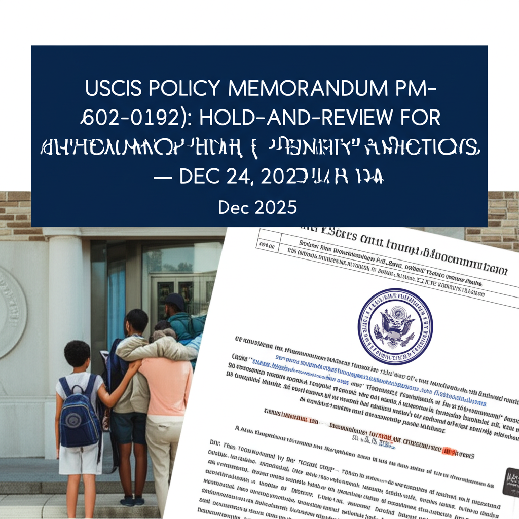 USCIS Policy Memorandum PM-602-0192 (Dec 2, 2025): Hold-and-Review for Pending Asylum & “High‑Risk” Country Applications — Dec 24, 2025, 7:48 PM - Key Statistics