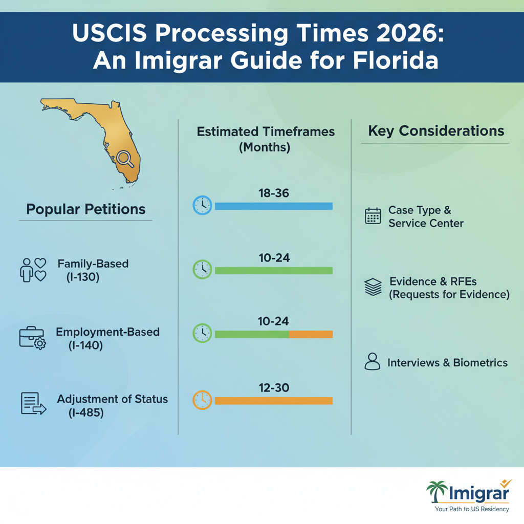 Tiempos de Procesamiento USCIS 2026: Su Guía Imigrar en Florida - Key Statistics