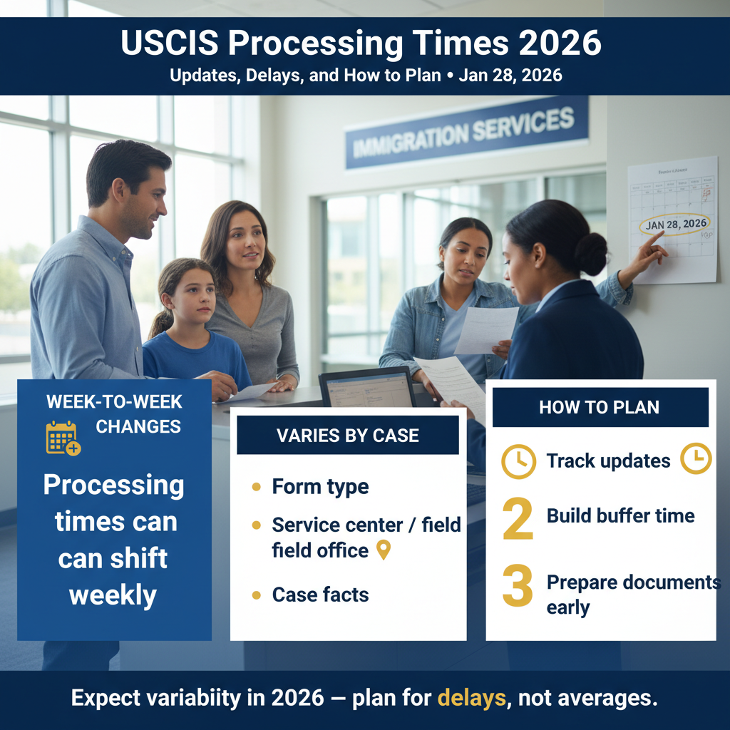 USCIS Processing Times 2026: Updates, Delays, and How to Plan — Jan 28, 2026, 9:02 PM - Key Statistics