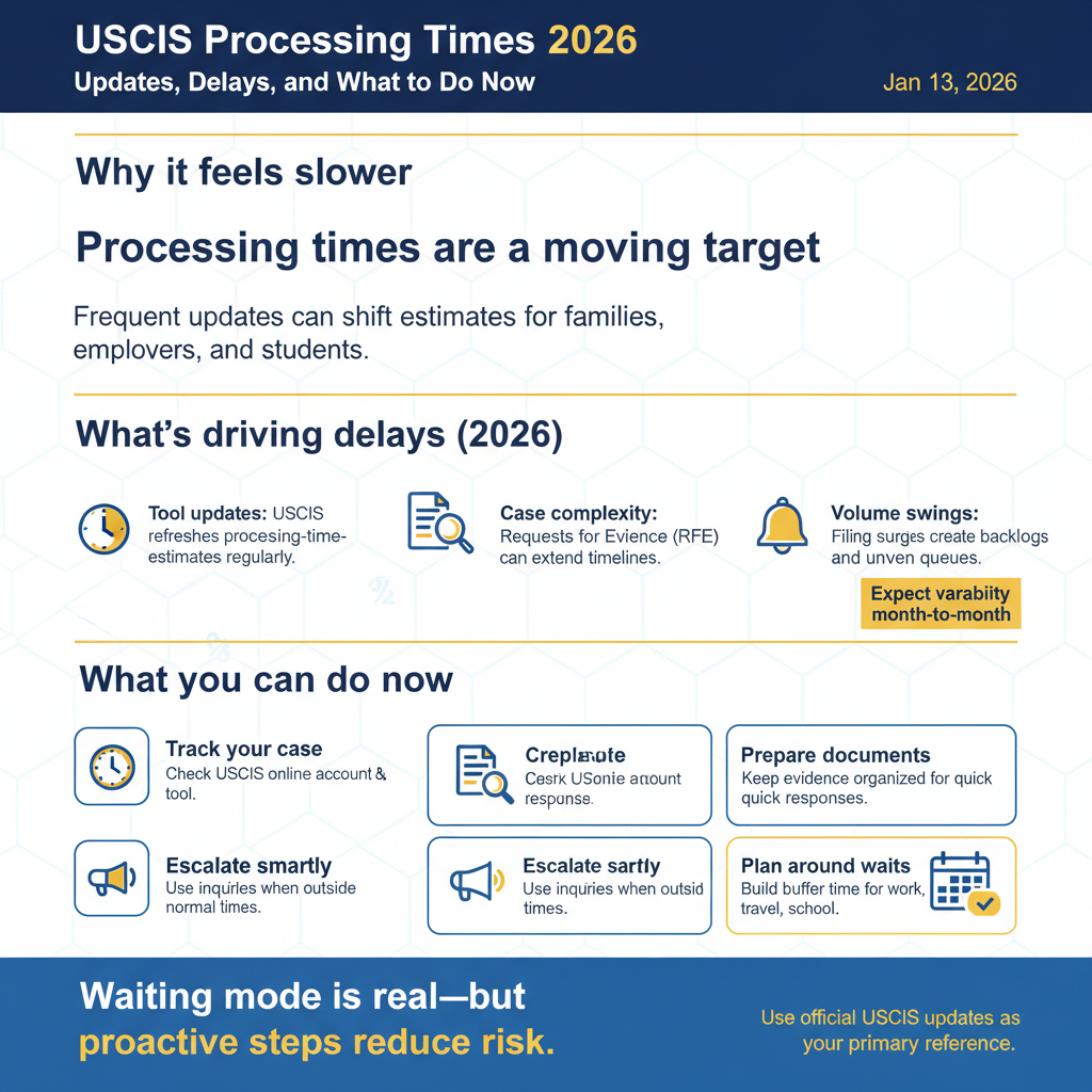 USCIS Processing Times 2026: Updates, Delays, and What to Do Now — Jan 13, 2026, 2:59 PM - Key Statistics