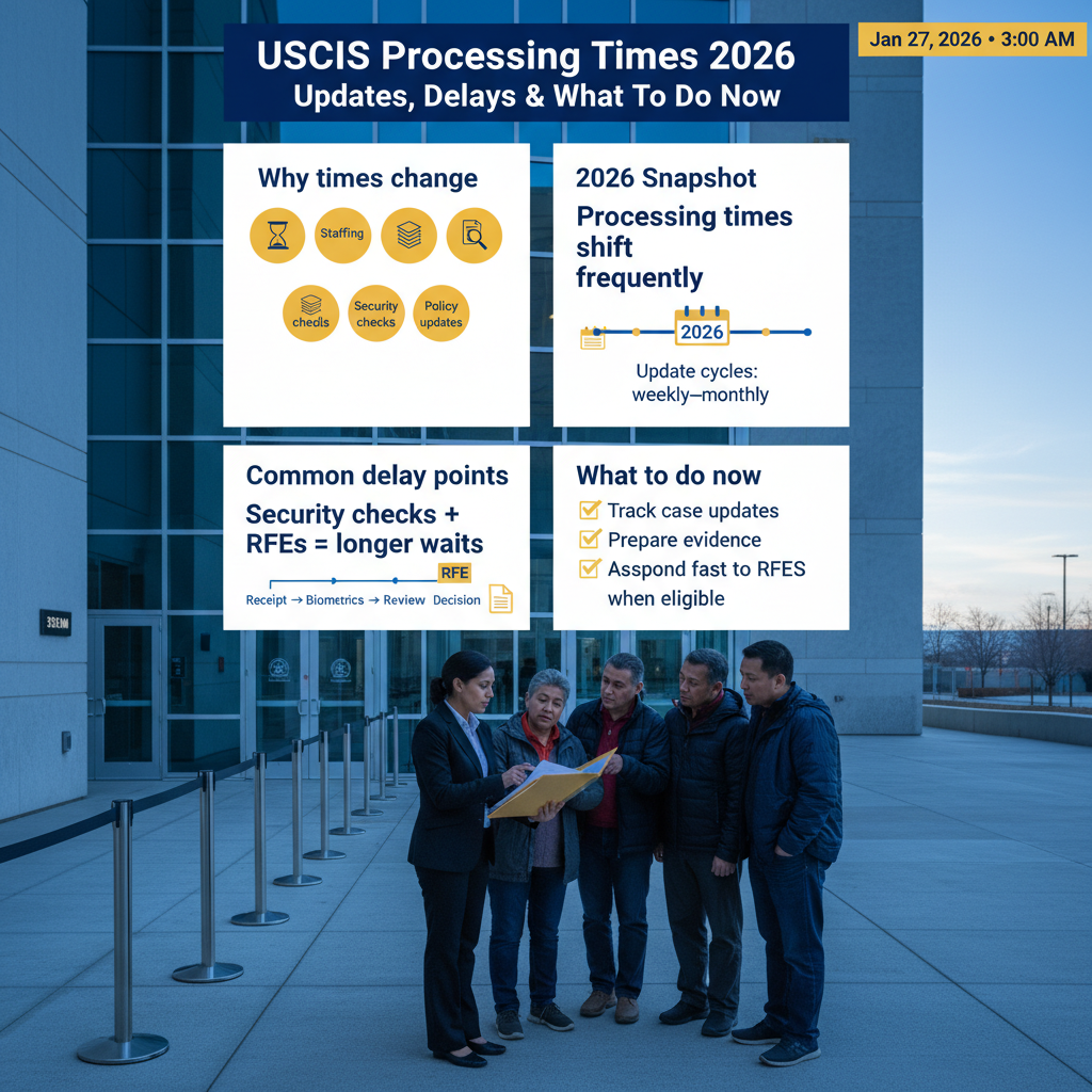 USCIS Processing Times 2026: Updates, Delays, and What to Do Now — Jan 27, 2026, 3:02 AM - Key Statistics