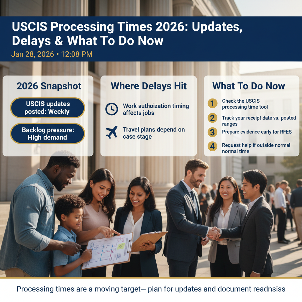 USCIS Processing Times 2026: Updates, Delays, and What to Do Now — Jan 28, 2026, 12:08 PM - Key Statistics