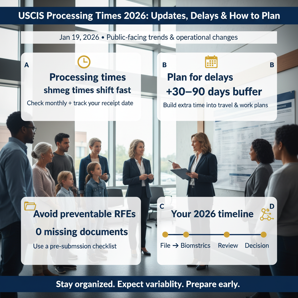 USCIS Processing Times 2026: Updates, Delays & How to Plan — Jan 19, 2026, 9:02 PM - Key Statistics