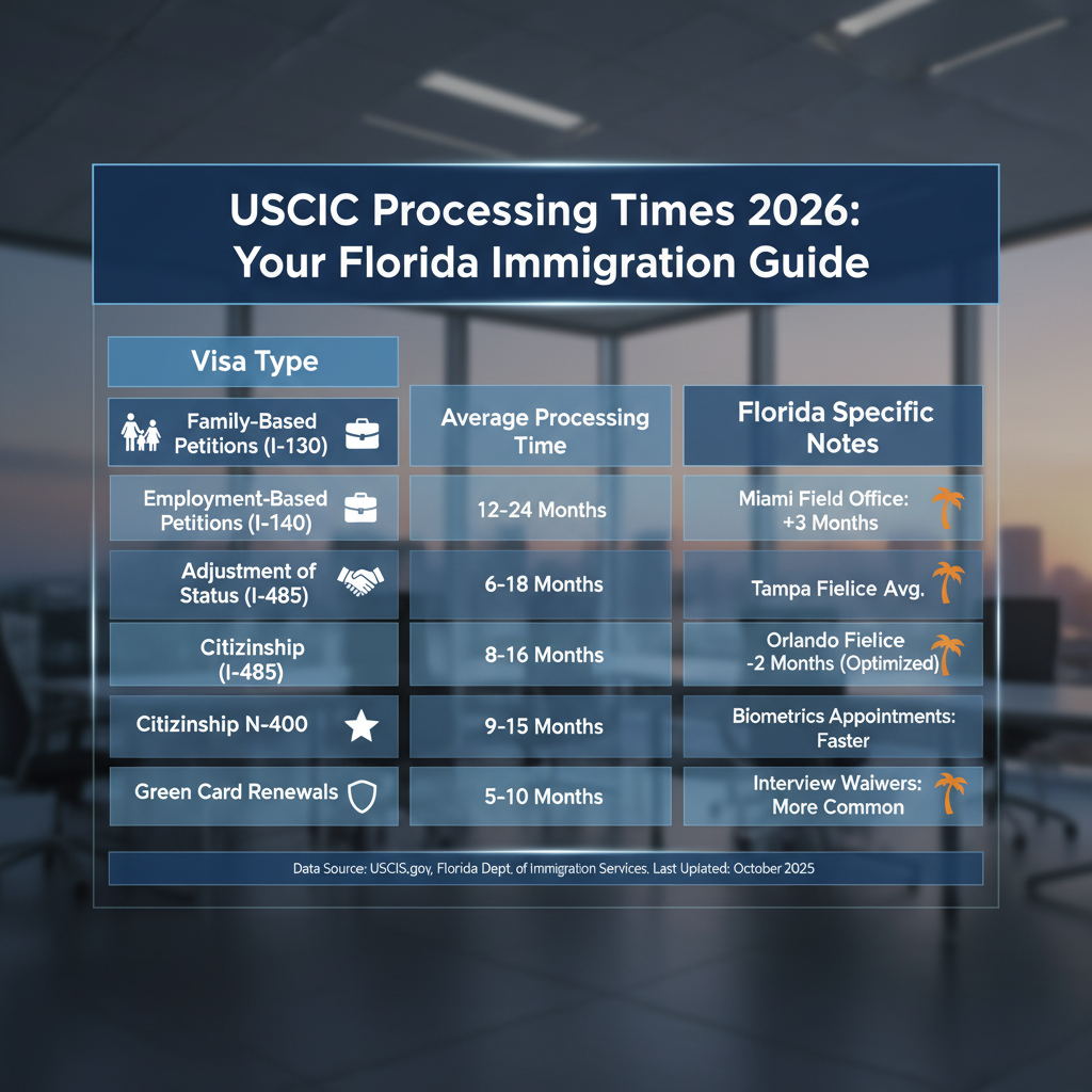 USCIS Processing Times 2026: Your Florida Immigration Guide - Key Statistics