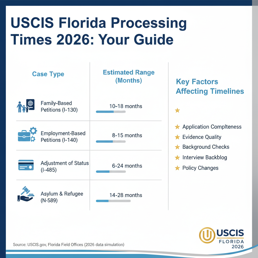 Tiempos de Procesamiento USCIS 2026: Guía para Inmigrantes en Florida - Key Statistics