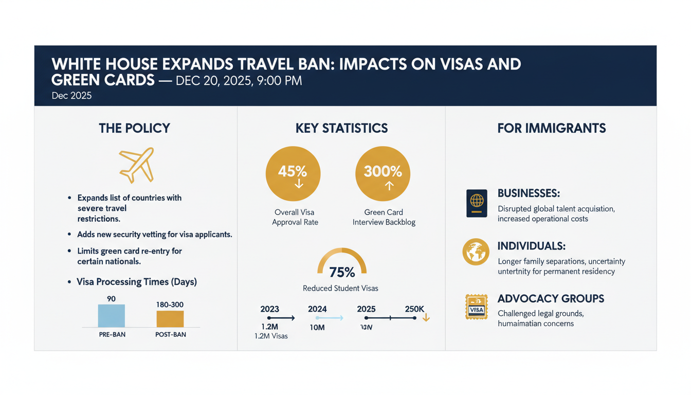 White House Expands Travel Ban: Impacts on Visas and Green Cards — Dec 20, 2025, 9:00 PM - Key Statistics